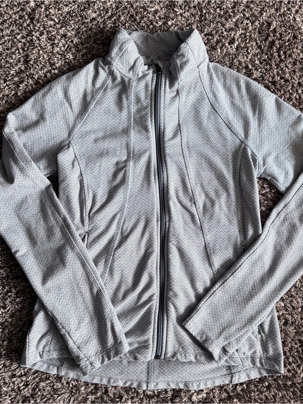 Athleta Light Gray Full-Zip Performance Jacket